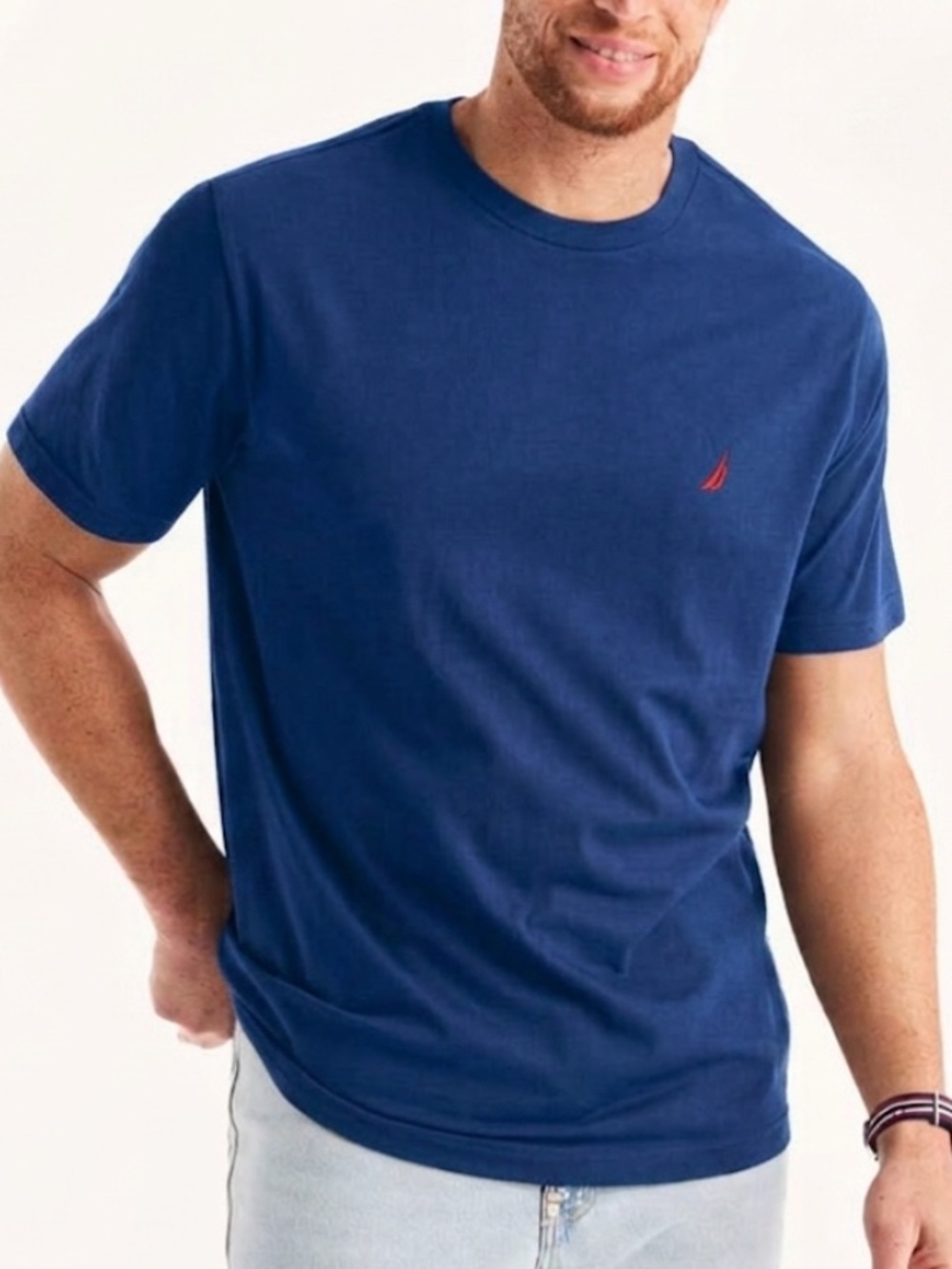 Nautica men's dark navy slim fit short sleeve crewneck t-shirt